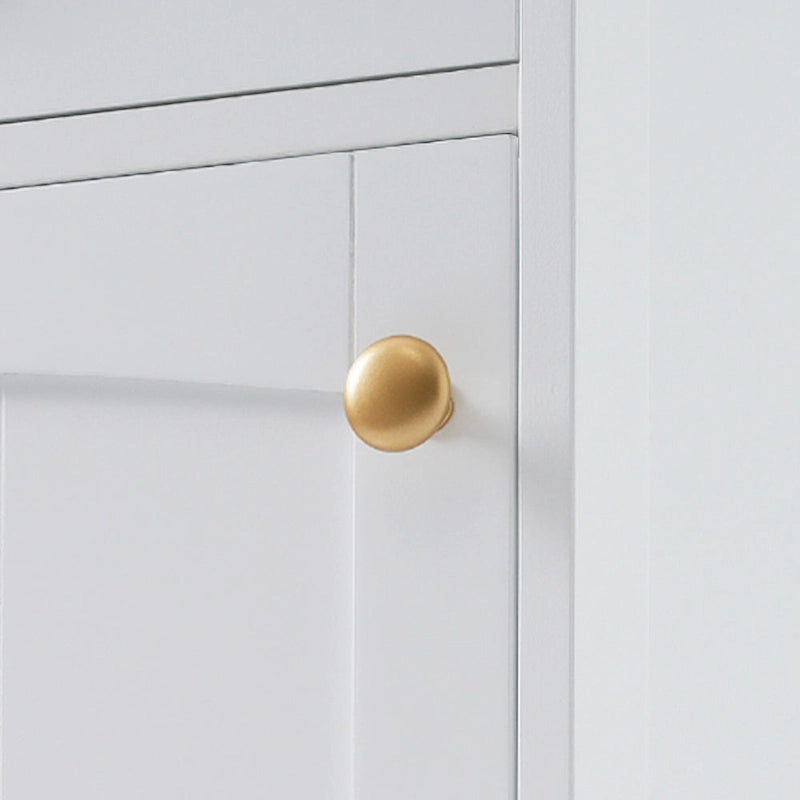 Meuble de rangement de salle de bain haut avec portes vitrées Armoire autonome avec deux tiroirs