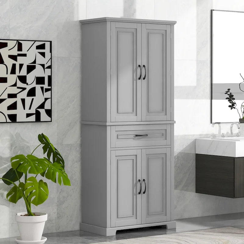 Meuble de rangement de salle de bain avec portes et tiroir