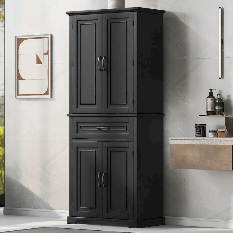 Meuble de rangement de salle de bain avec portes et tiroir