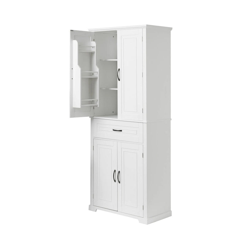 Meuble de rangement de salle de bain avec portes et tiroir