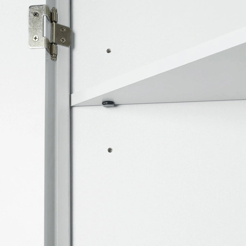 Meuble d'angle de salle de bain à 2 portes en bois avec étagères réglables (32 po)