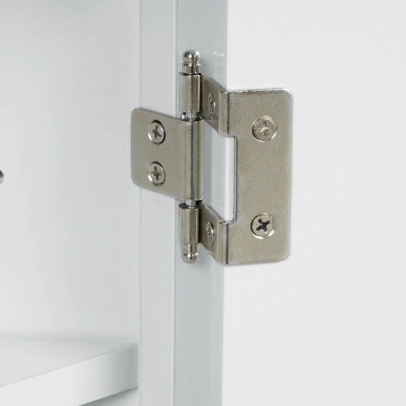 Meuble d'angle de salle de bain à 2 portes en bois avec étagères réglables (32 po)