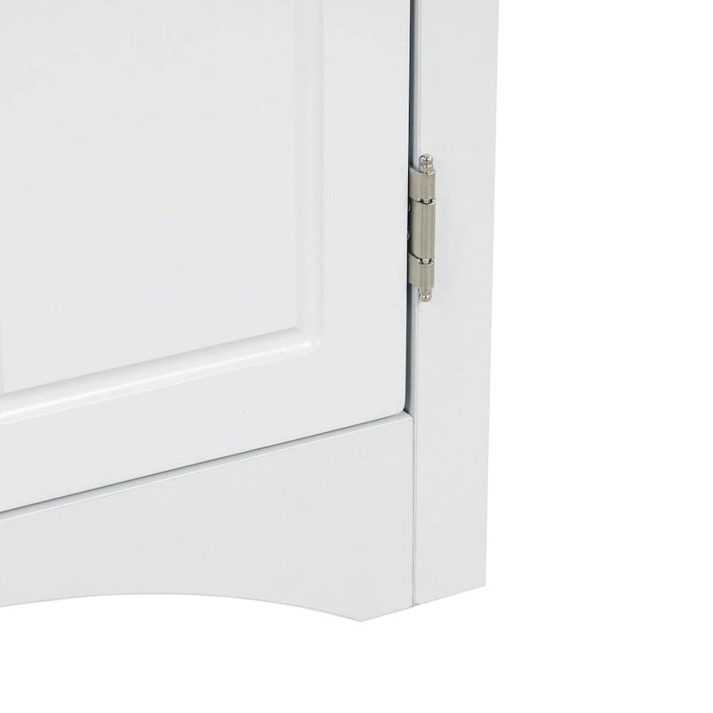 Meuble d'angle de salle de bain à 2 portes en bois avec étagères réglables (32 po)