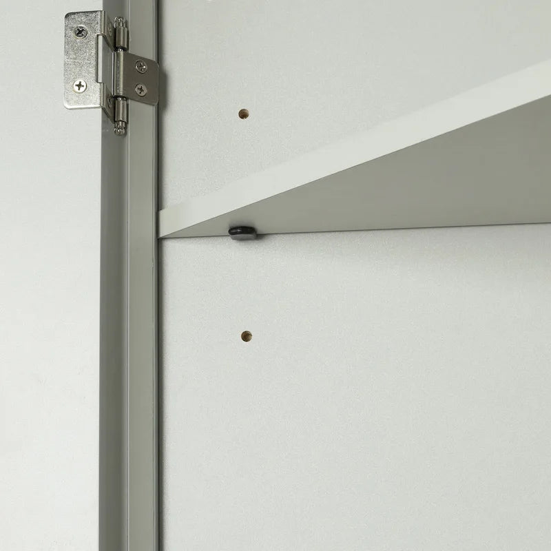 Meuble d'angle de salle de bain à 2 portes en bois avec étagères réglables (32 po)