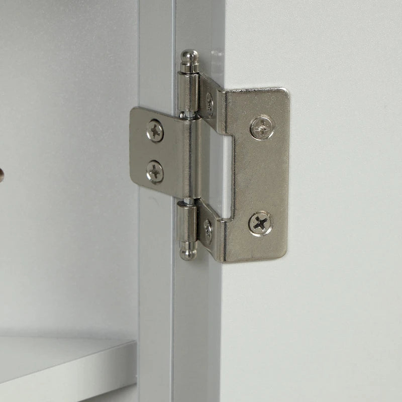 Meuble d'angle de salle de bain à 2 portes en bois avec étagères réglables (32 po)