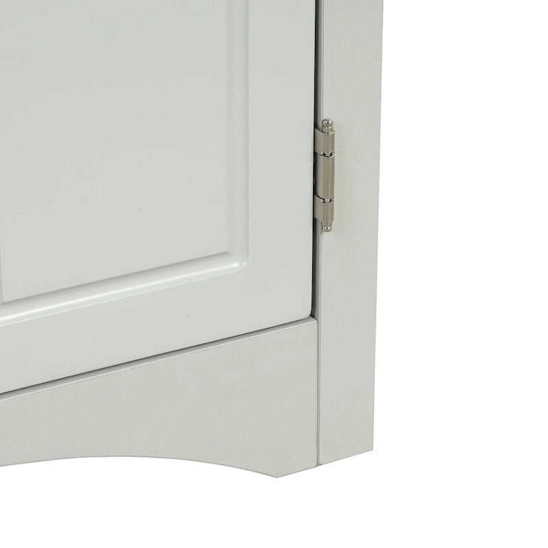 Meuble d'angle de salle de bain à 2 portes en bois avec étagères réglables (32 po)