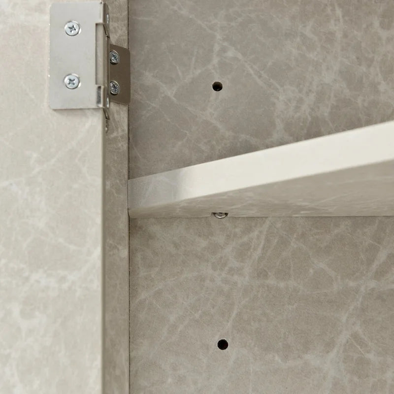 Meuble d'angle de salle de bain à 2 portes en bois avec étagères réglables (32 po)