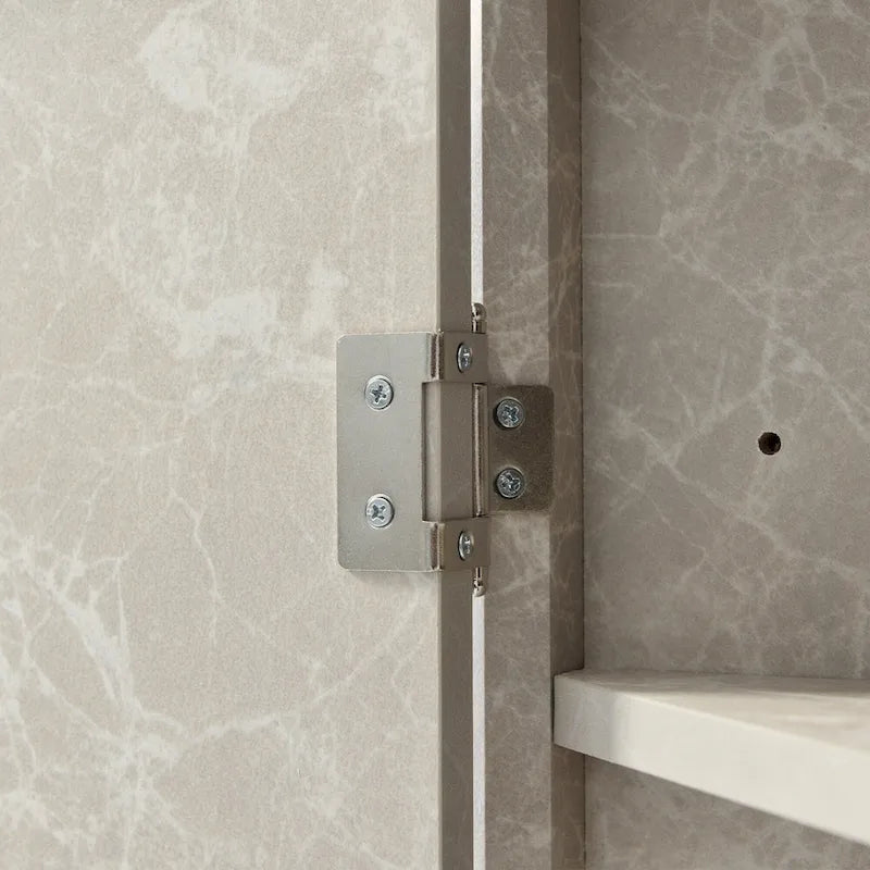 Meuble d'angle de salle de bain à 2 portes en bois avec étagères réglables (32 po)