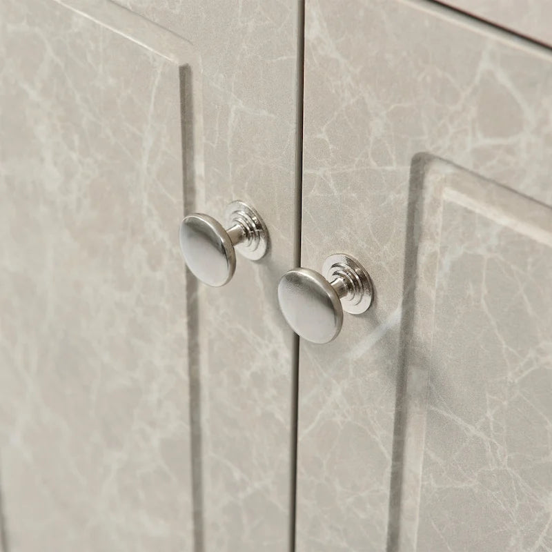Meuble d'angle de salle de bain à 2 portes en bois avec étagères réglables (32 po)