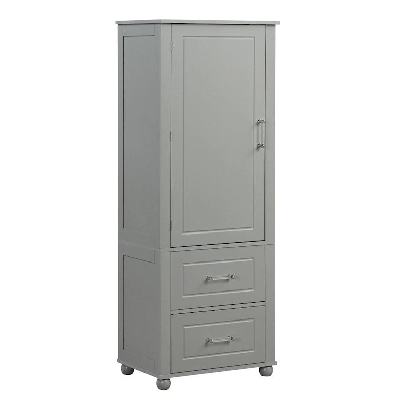 Meuble de rangement haut de salle de bain de 156 cm, deux tiroirs et étagère réglable