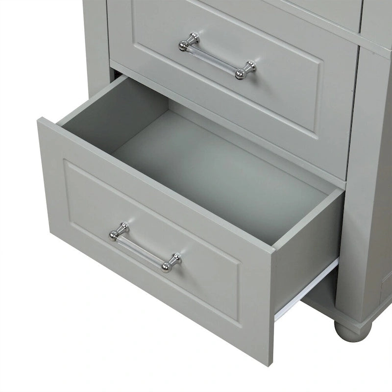 Meuble de rangement haut de salle de bain de 156 cm, deux tiroirs et étagère réglable