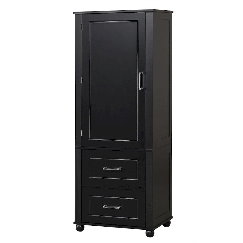 Meuble de rangement haut de salle de bain de 156 cm, deux tiroirs et étagère réglable
