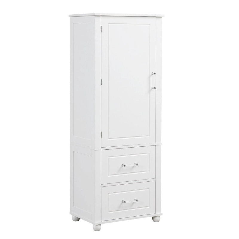 Meuble de rangement haut de salle de bain de 156 cm, deux tiroirs et étagère réglable