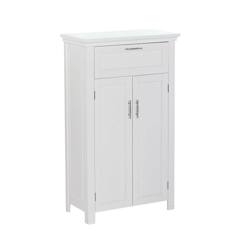Armoire de rangement à deux portes RiverRidge Somerset avec tiroir et étagère réglable pour salle de bain et buanderie - Blanc - N/A