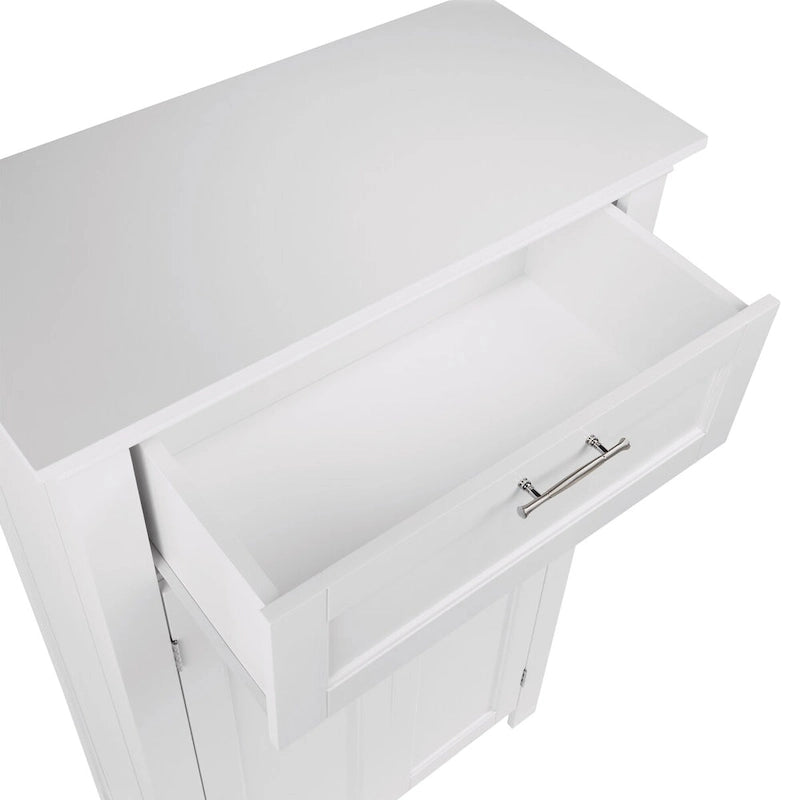 Armoire de rangement à deux portes RiverRidge Somerset avec tiroir et étagère réglable pour salle de bain et buanderie - Blanc - N/A