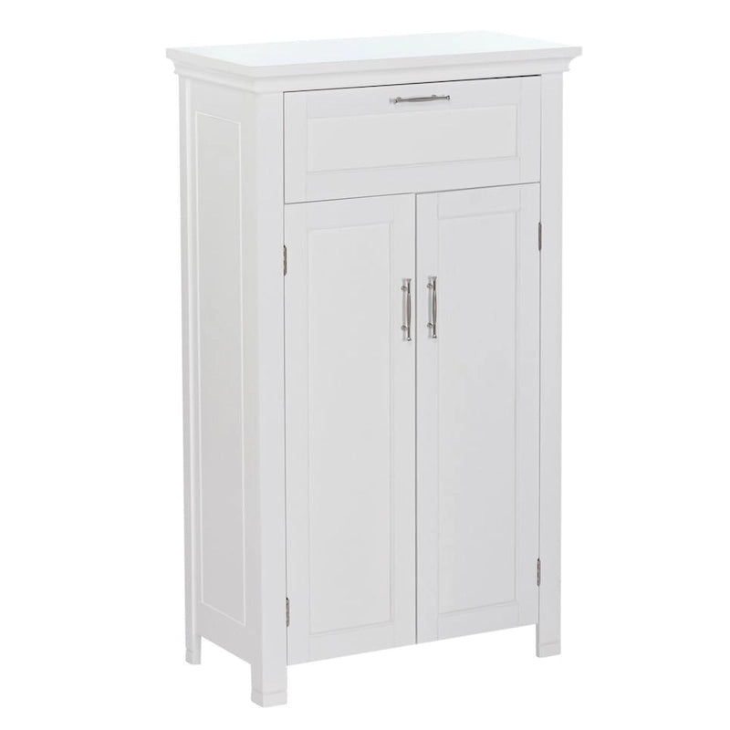 Armoire de rangement à deux portes RiverRidge Somerset avec tiroir et étagère réglable pour salle de bain et buanderie - Blanc - N/A