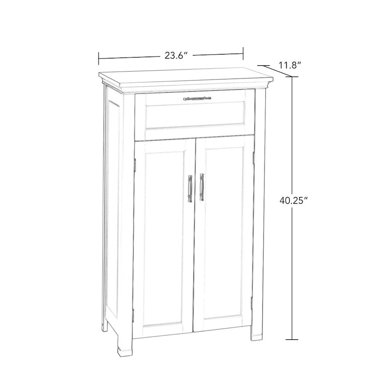 Armoire de rangement à deux portes RiverRidge Somerset avec tiroir et étagère réglable pour salle de bain et buanderie - Blanc - N/A
