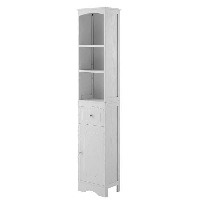 Meuble Colonne de Salle de Bain, Meuble de Rangement sur Pied avec Tiroir et Étagère Réglable