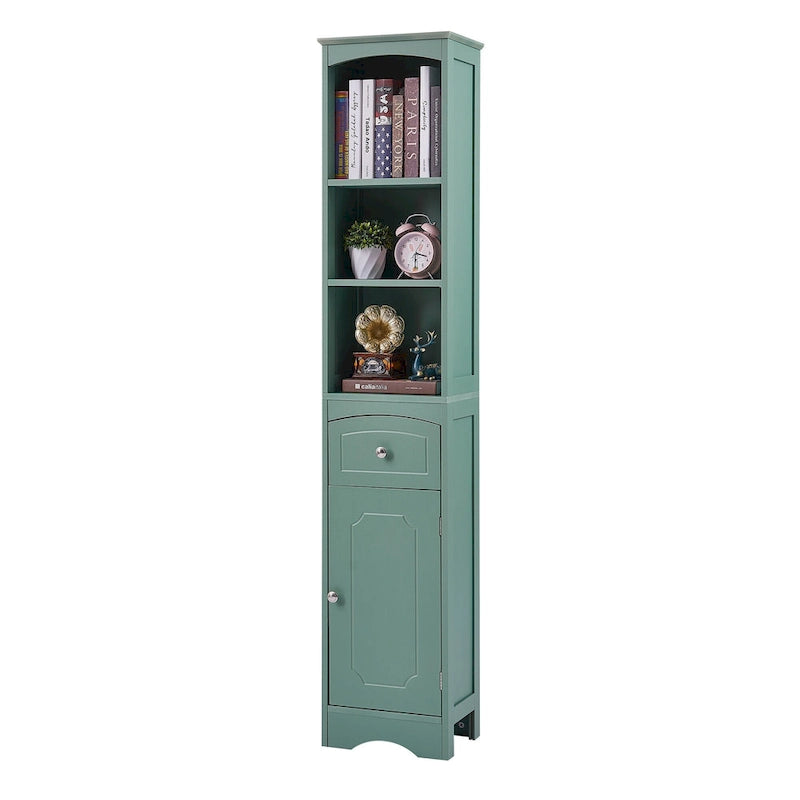 Meuble Colonne de Salle de Bain, Meuble de Rangement sur Pied avec Tiroir et Étagère Réglable