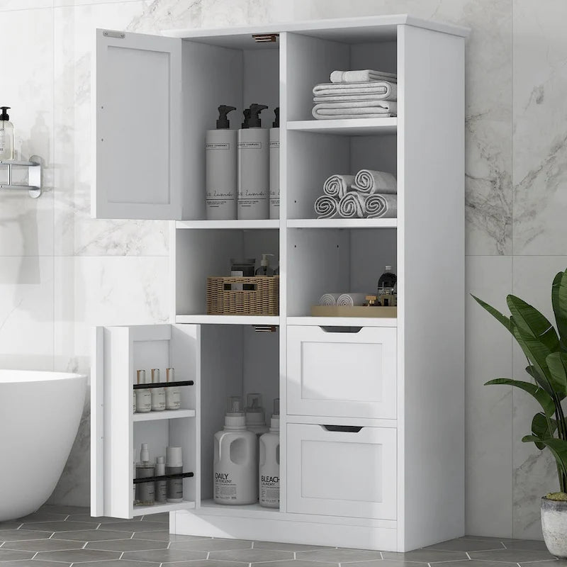 Bathroom Storage Cabinet with Doors and Drawers