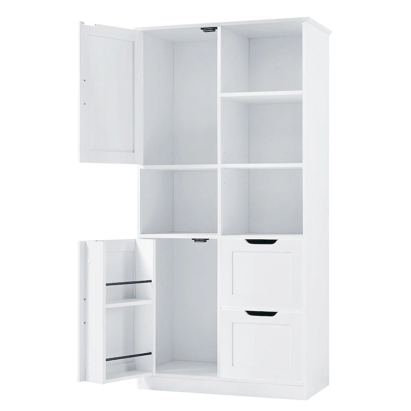 Meuble de rangement de salle de bain avec portes et tiroirs