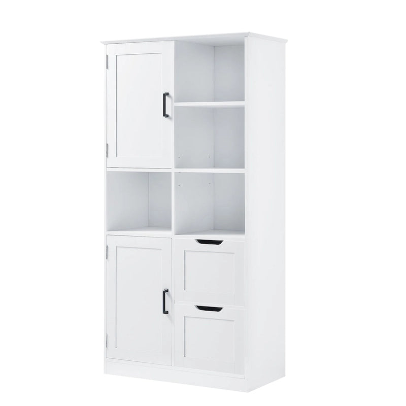 Meuble de rangement de salle de bain avec portes et tiroirs