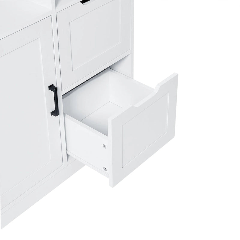 Meuble de rangement de salle de bain avec portes et tiroirs