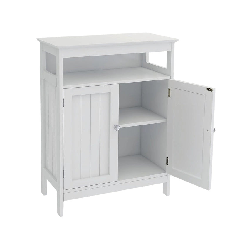 Meuble de rangement de salle de bain autoportant blanc