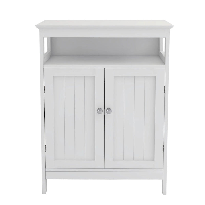 Meuble de rangement de salle de bain autoportant blanc