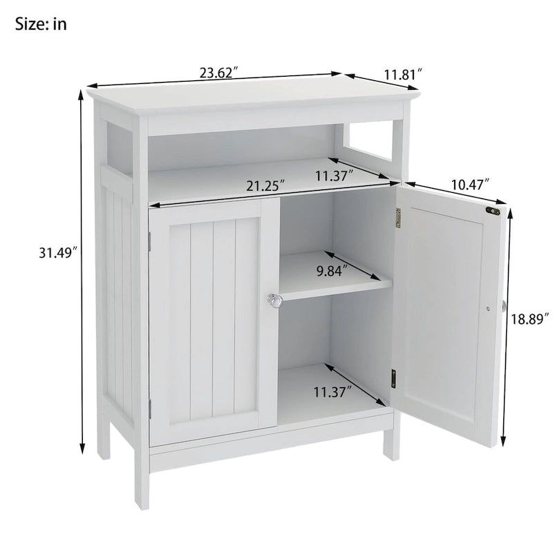 Meuble de rangement de salle de bain autoportant blanc