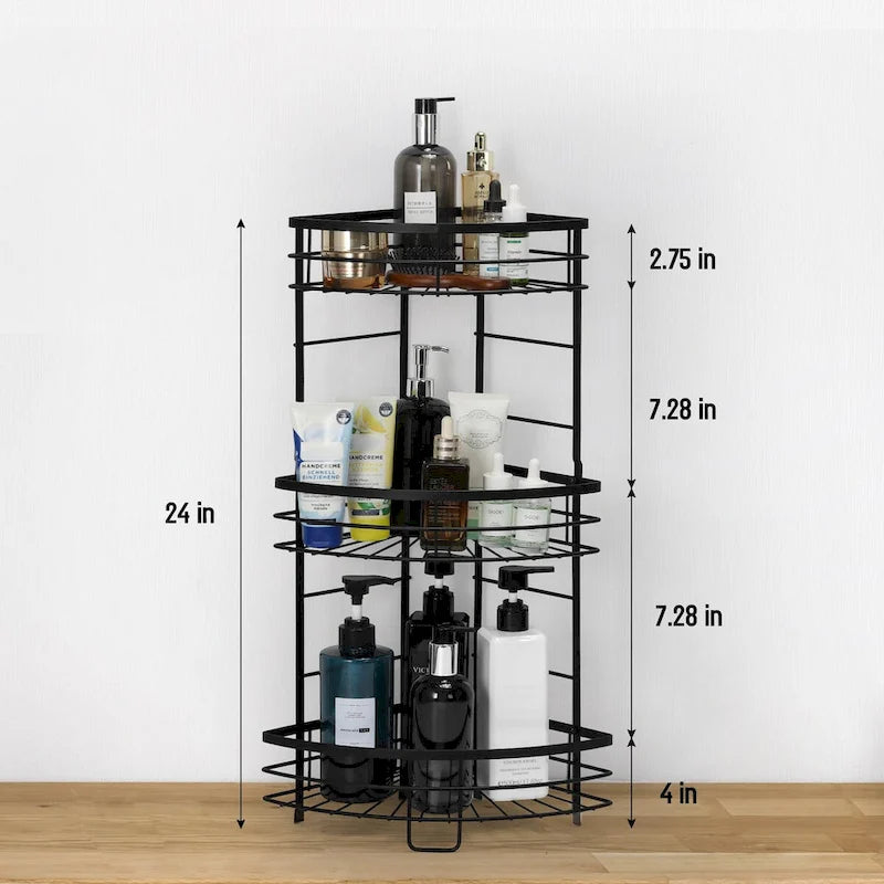 Étagère de coin de salle de bain à 3 niveaux