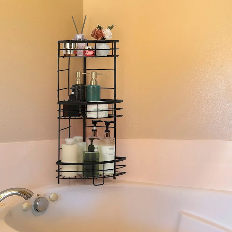 Étagère de coin de salle de bain à 3 niveaux