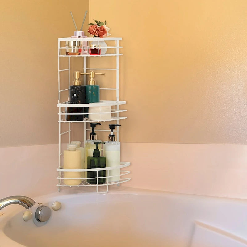 Étagère de coin de salle de bain à 3 niveaux