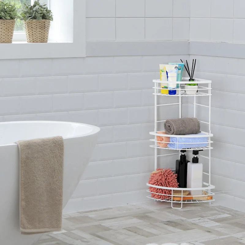 Étagère de coin de salle de bain à 3 niveaux