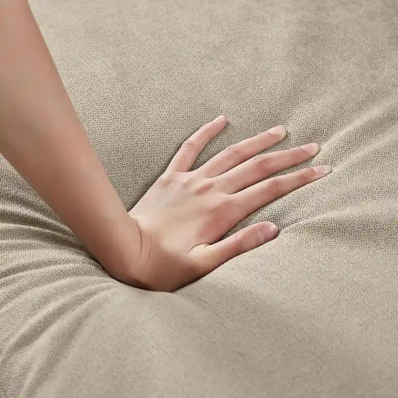 Canapé d'angle en forme de L de 77,36 L avec poche latérale de rangement et pouf réversible
