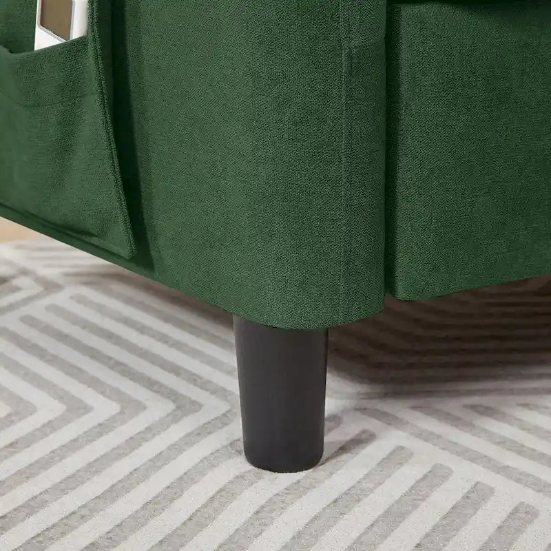 Canapé d'angle en forme de L de 77,36 L avec poche latérale de rangement et pouf réversible