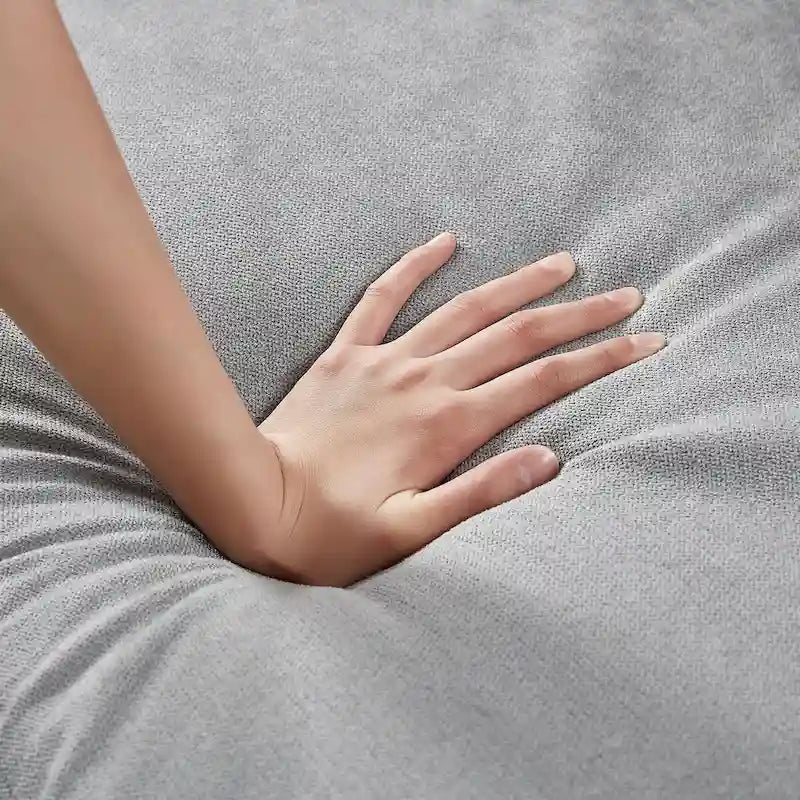 Canapé d'angle en forme de L de 77,36 L avec poche latérale de rangement et pouf réversible