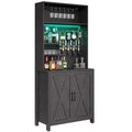 Meuble Bar Moasis Haut pour Alcool et Verres, Armoire de Cuisine/Salle à Manger avec Distributeur d'Alcool et Casier à Bouteilles