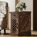 Table d'appoint haute, table de chevet avec tiroir pour chambre, chêne rustique - 60 cm (L) x 30 cm (l) x 65 cm (H)