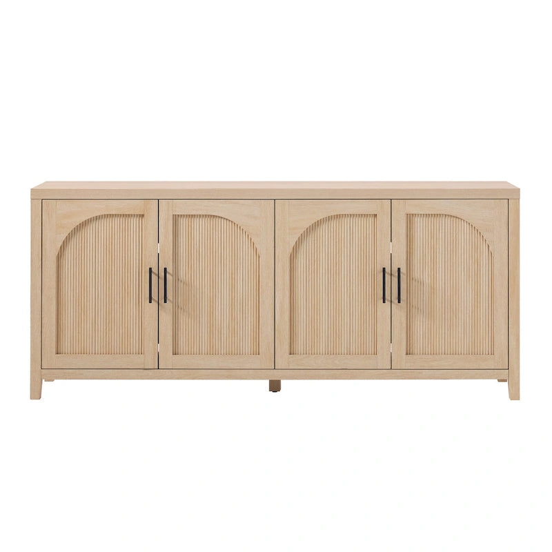 Buffet moderne Middlebrook de 70 pouces avec portes cannelées arquées