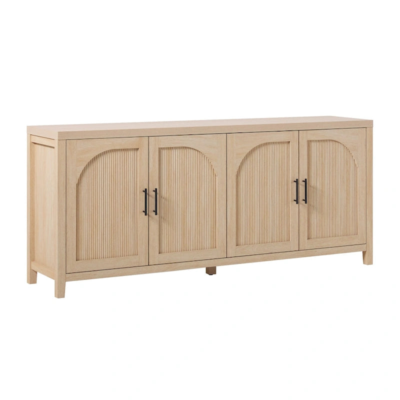 Buffet moderne Middlebrook de 70 pouces avec portes cannelées arquées