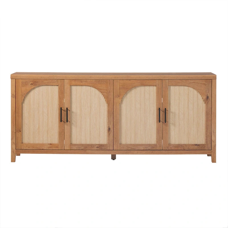 Buffet moderne Middlebrook de 70 pouces avec portes cannelées arquées