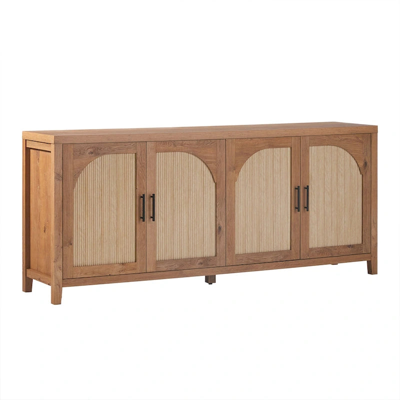 Buffet moderne Middlebrook de 70 pouces avec portes cannelées arquées