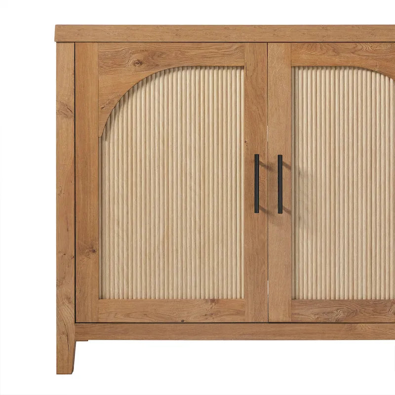 Buffet moderne Middlebrook de 70 pouces avec portes cannelées arquées