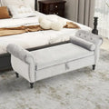 Banc rectangulaire de rangement en velours avec 1 oreiller, pouf pour salons et entrée
