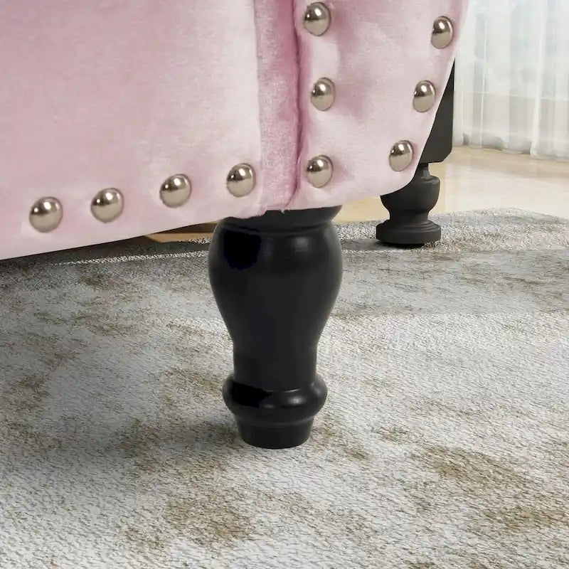 Banc rectangulaire de rangement en velours avec 1 oreiller, pouf pour salons et entrée