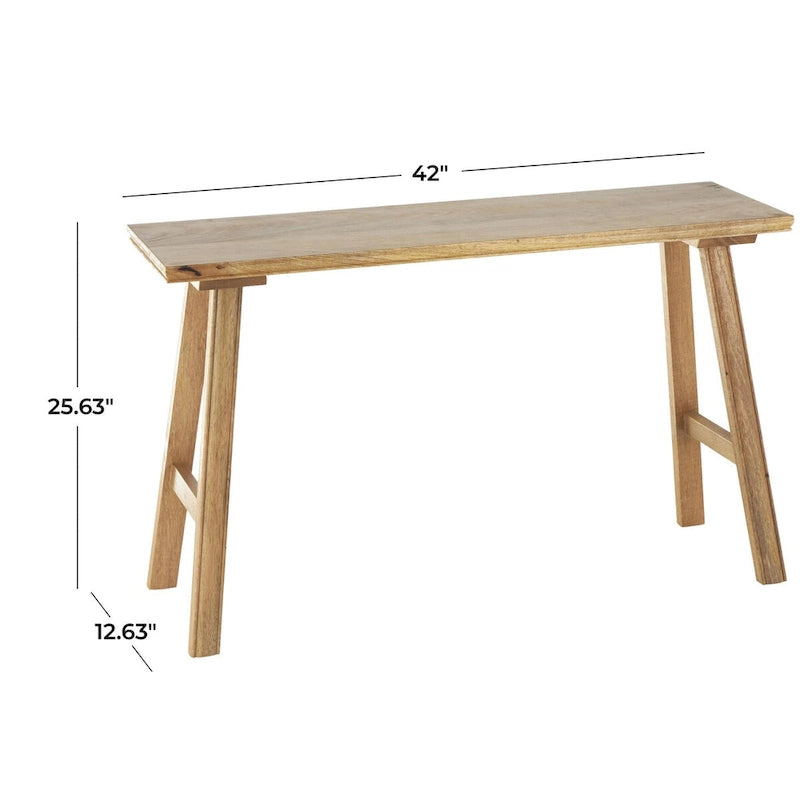 Banc d'intérieur traditionnel fait main en bois de manguier - Marron - Roche River Decor