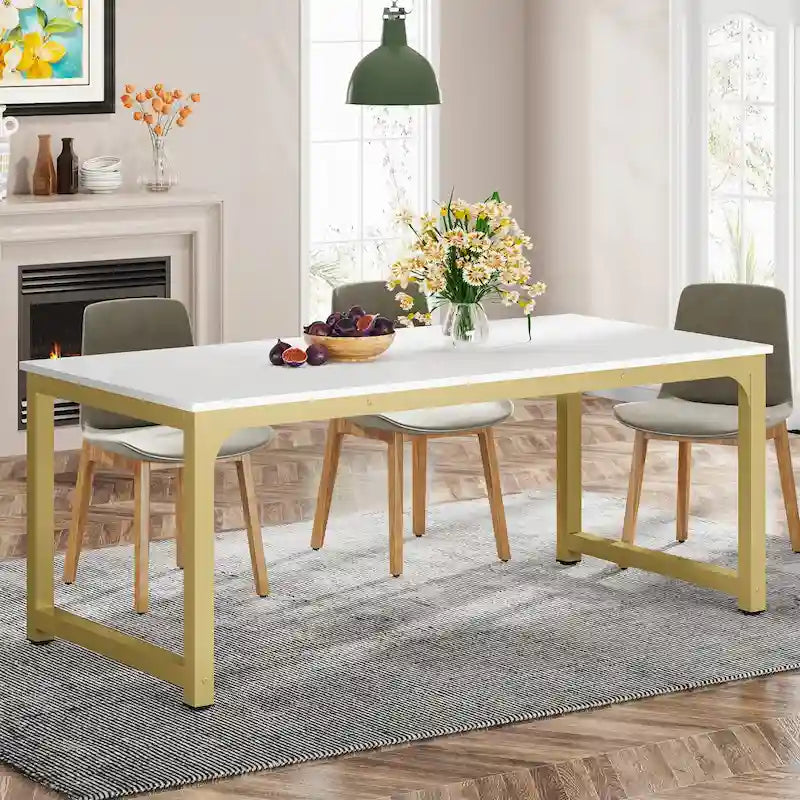 Table à manger moderne 71 pour 6-8 personnes, Table de cuisine pour salle à manger - 70.87 L x 31.50 W x 29.53 H