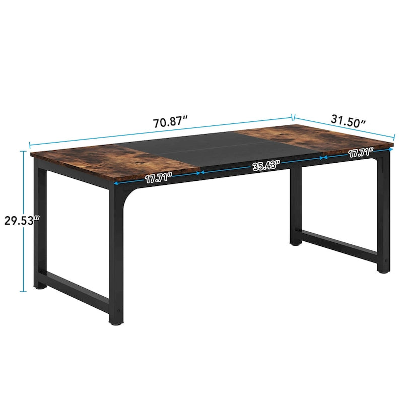 Table à manger moderne 71 pour 6-8 personnes, Table de cuisine pour salle à manger - 70.87 L x 31.50 W x 29.53 H