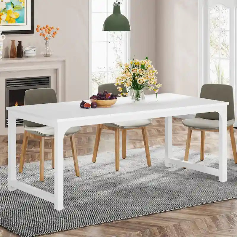 Table à manger moderne 71 pour 6-8 personnes, Table de cuisine pour salle à manger - 70.87 L x 31.50 W x 29.53 H